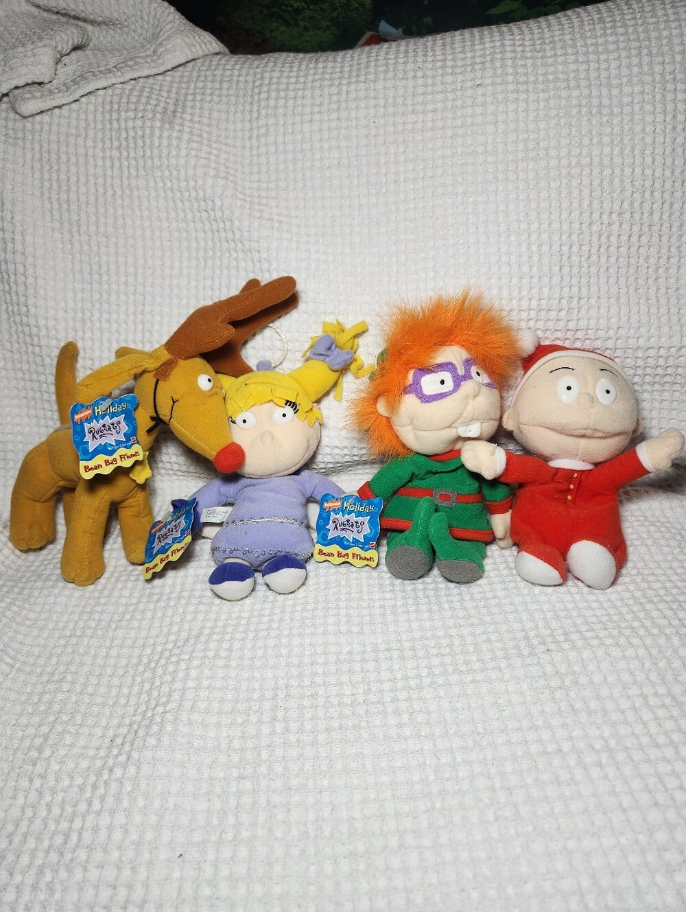 Rugrats 1997 Christmas Holiday Plush Set Tommy, Chuckie, Angelica, Spike NWT